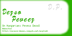 dezso pevecz business card