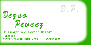 dezso pevecz business card